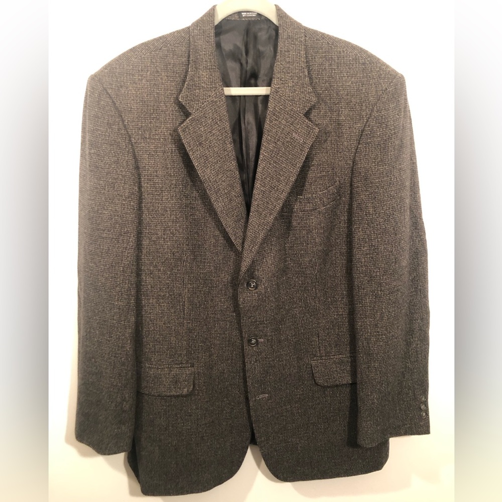 Executive collections Wool Blend Blazer-Gray